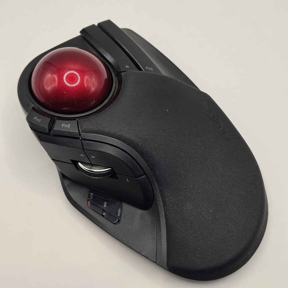 Elecom Huge Trackball Mouse M-HT1DR Wireless Black Red Ergonomic No Dongle